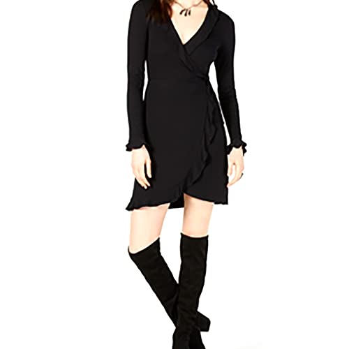 Bar III Ribbed Wrap Dress