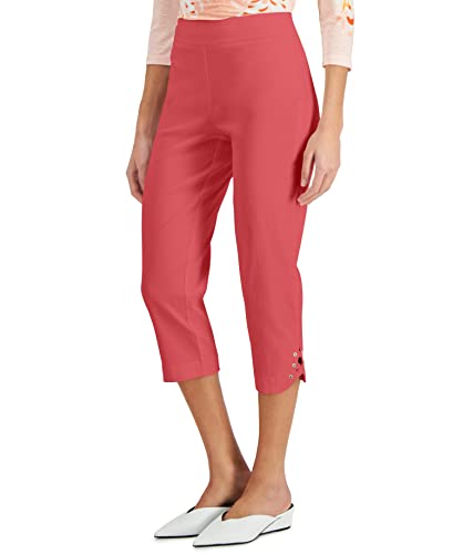 JM Collection Lattice Hem Capri Pants