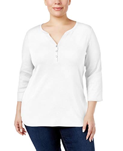 Plus Size Cotton Henley Top