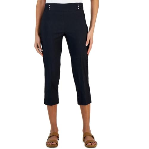 Embellished Pull-On Capri Pants