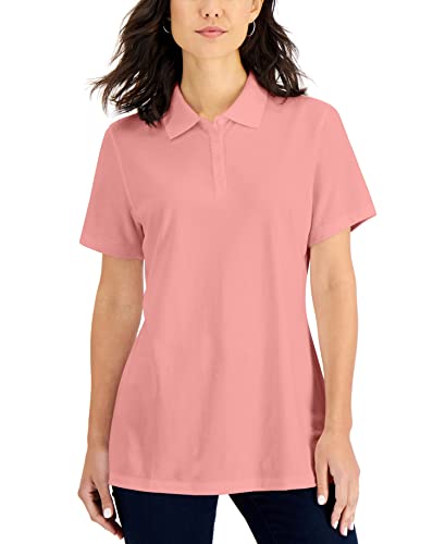 Karen Scott Short Sleeve Pique Knit Polo