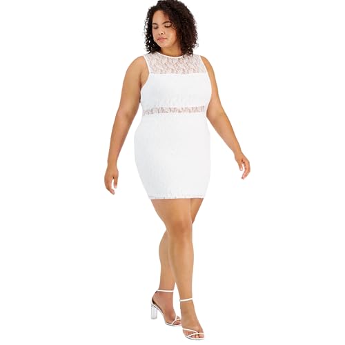 Bar III Plus Size Sleeveless Lace Mini Dress