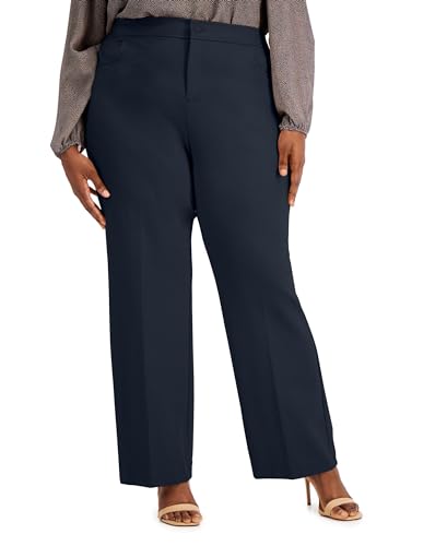Anne Klein Plus Size Solid Flare Leg Pants