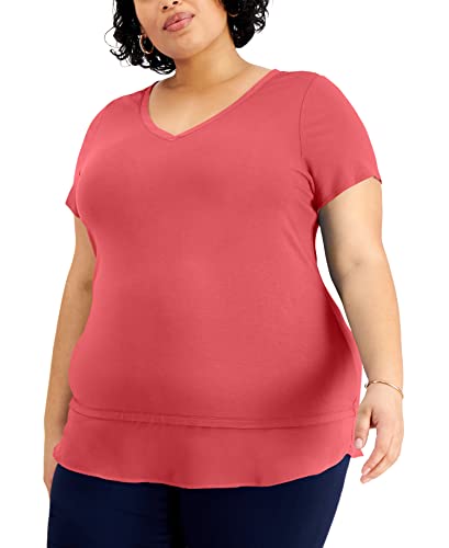 JM Collection Plus Size Layered Hem Top