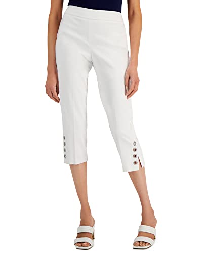 JM Collection Tummy Control Pull On Studded Capri Pants