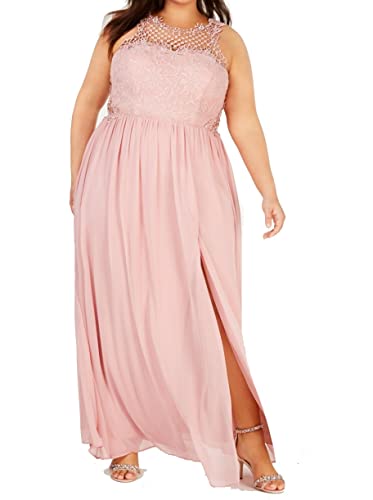 City Studios Trendy Plus Size Embellished Illusion Tulip Gown