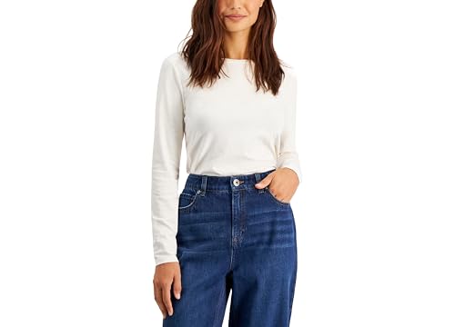 Style & Co Petite Classic Solid Long Sleeve T-Shirt