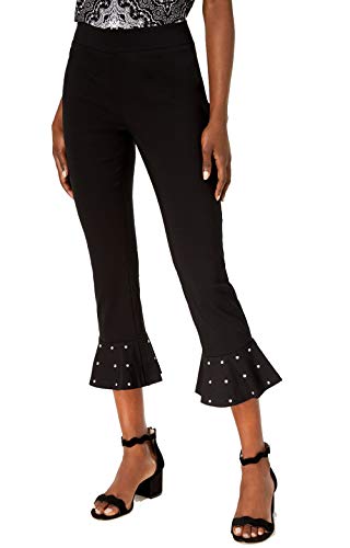 Petite Studded Ruffle Hem Pants