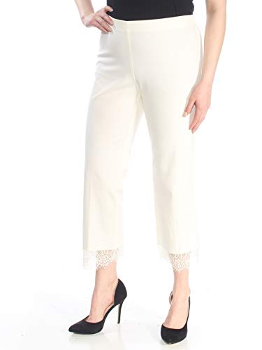 Cropped Lace-Hem Pants