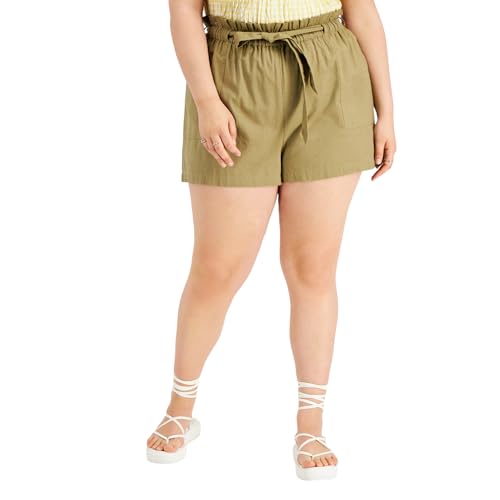 Now This Trendy Plus Size Paperbag Shorts