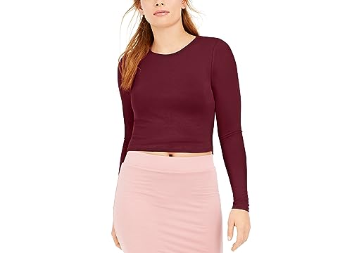 Bar III Petite Cropped Long Sleeve Top