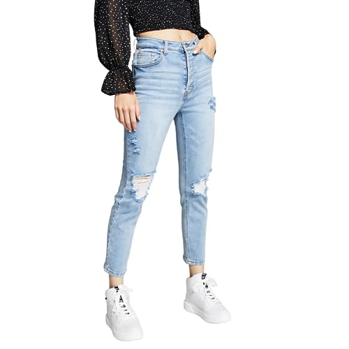Now This Womens Covered Button Slim Straight Leg Jeans