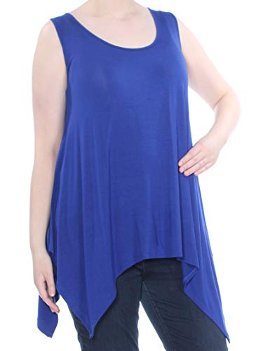 Celebrity Pink Trendy Plus Size Handkerchief Hem Tank Top