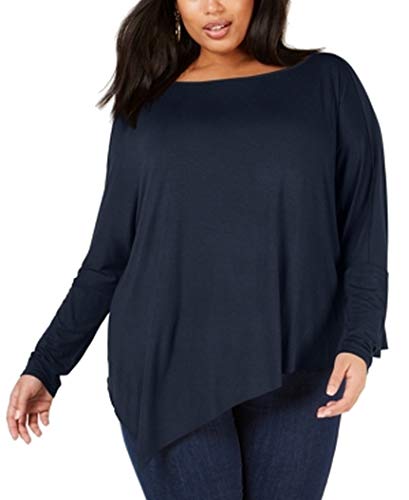 Plus Size Dolman-Sleeve Asymmetrical Top