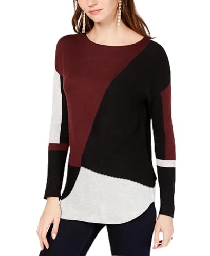 INC International Concepts Petite Colorblocked Shirttail Sweater