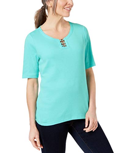 Karen Scott Cotton Metal Ring T-Shirt