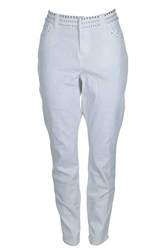 Curvy Fit Studded White Skinny Jeans