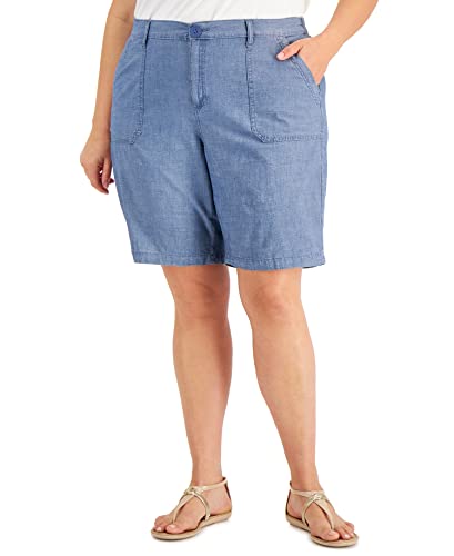 Karen Scott Plus Size Cotton Denim Shorts