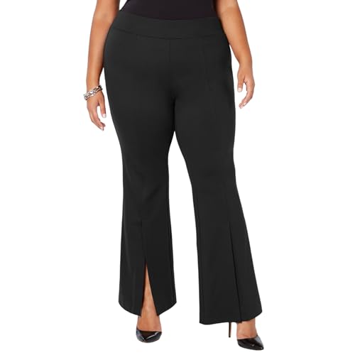 I.N.C. Plus & Petite Plus Size Pont&eacute;-Knit Slit-Front Pants