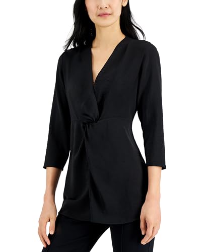 Alfani Womens Twist V Neck Tunic