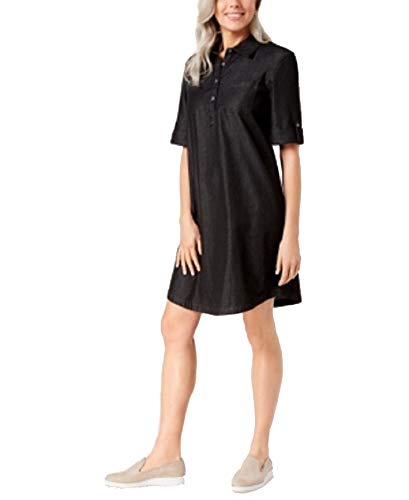 Karen Scott Petite Cotton Chambray Shirtdress