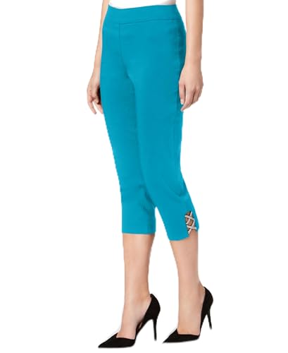 Petite Embellished Lattice Capri Pants