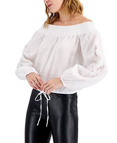 INC International Concepts Womens Linen Off The Shoulder Blouse