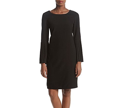 NY Collection Pleated Bell Sleeve Dress