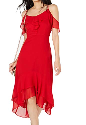 INC Solid Cold-Shoulder Midi Dress