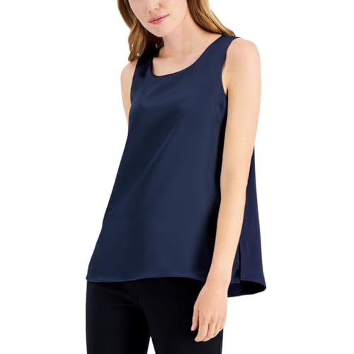 Alfani Womens Satin Front Sleeveless Tank Top
