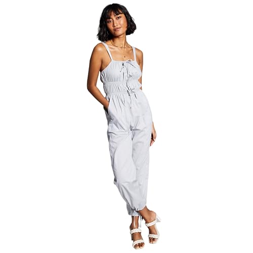 Now This Womens Cotton Tie Front Jumpsuit