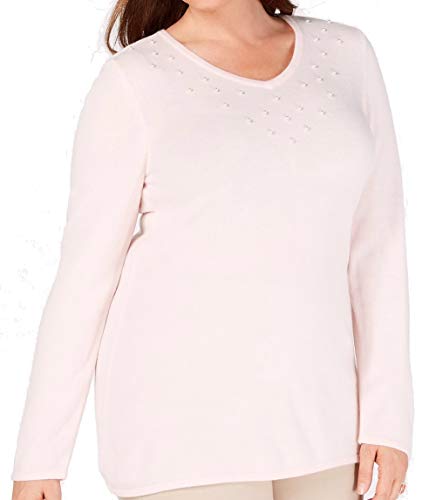 Plus Size Luxesoft Faux-Pearl Sweater