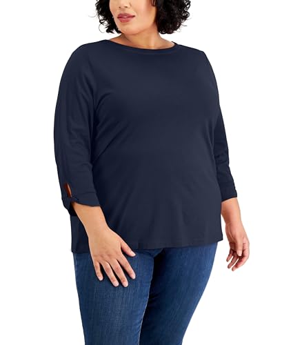 Karen Scott Plus Size Boatneck Top