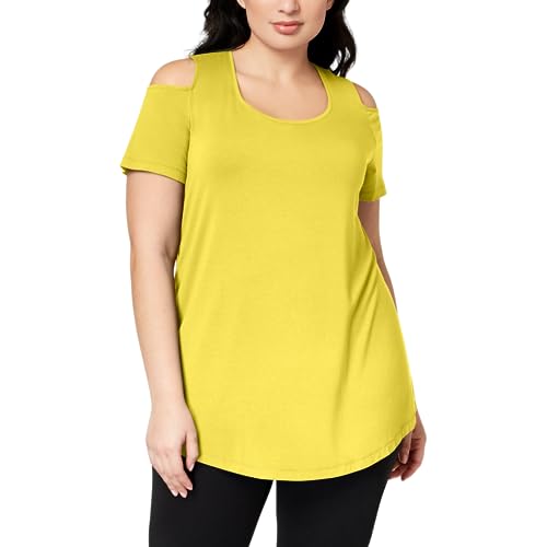 JM Collection Plus Size Cold-Shoulder Top