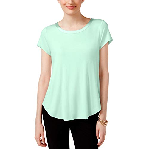 Alfani Satin Trim High Low T-Shirt In