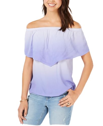 Juniors' Off-The-Shoulder Flounce Top