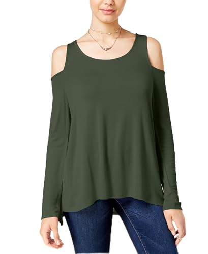 Juniors' Cold-Shoulder Cozy T-Shirt