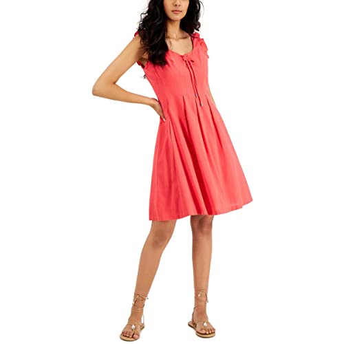 Inc International Concepts Womens Tie Detail Fit & Flare Dress