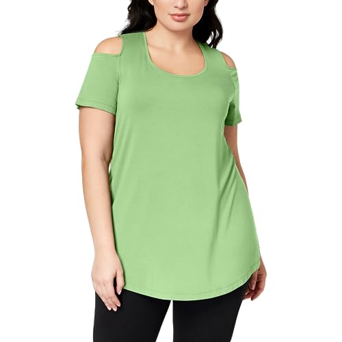 JM Collection Plus Size Cold-Shoulder Top