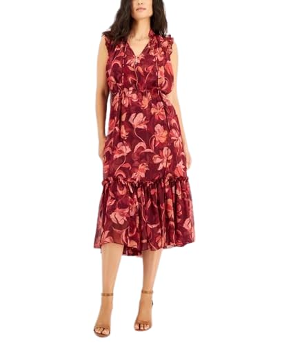 INC International Concepts Womens Floral Print Flutter Sleeve Dress