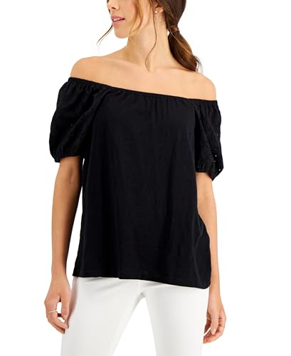 Style & Co Petite Cotton Off The Shoulder Top