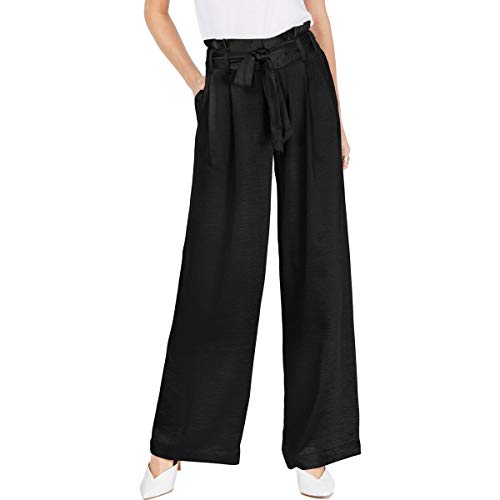 Satin Wide Leg Paper Bag Tie Waist Pants