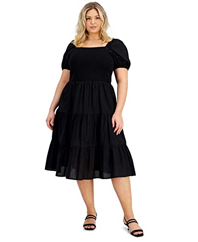 Now This Trendy Plus Size Cotton Tiered Dress