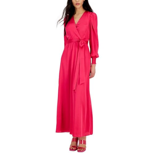 Inc International Concepts Womens Surplice-Neck Smocked-Cuff Maxi Dress
