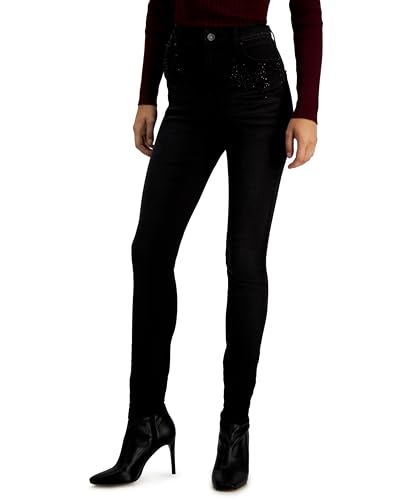 INC International Concepts Womens High Rise Rhinestone Skinny Jeans