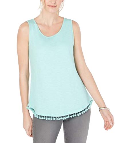 Cotton Pom Pom-Trim Tank Top