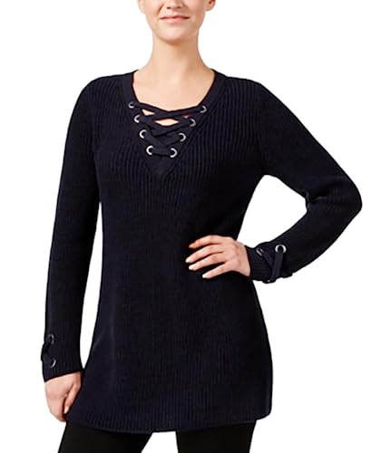Style & Co Petite Lace Up Sweater