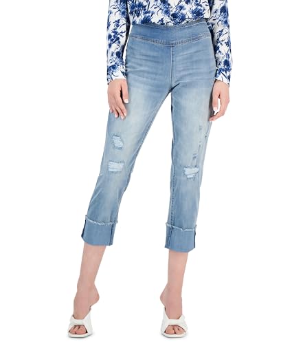 Women's Mid Rise Straight-Leg Pull-On Jeans