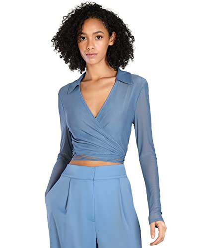 Bar III Nicole Williams English Wrap Top