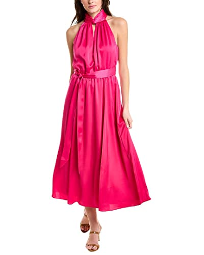 Anne Klein Womens Twist-Neck Sleeveless Midi Dress